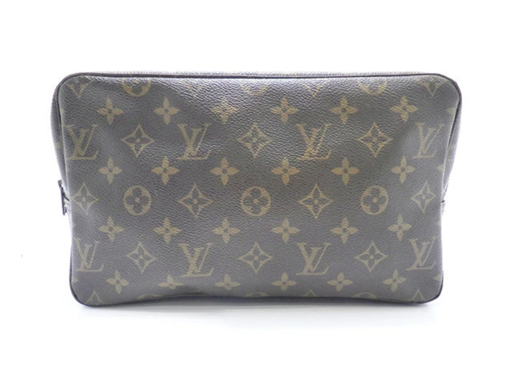 Louis Vuitton Toilette Trousse Monogram Bag Pouch Cosmetic Clutch Brown